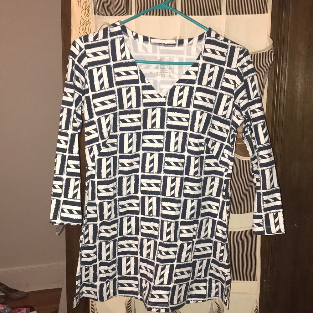 Mahi Gold Blue and White Shirt